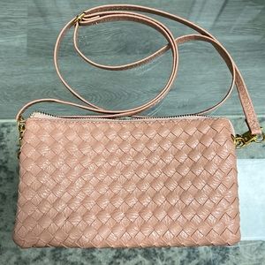 Blush woven crossbody